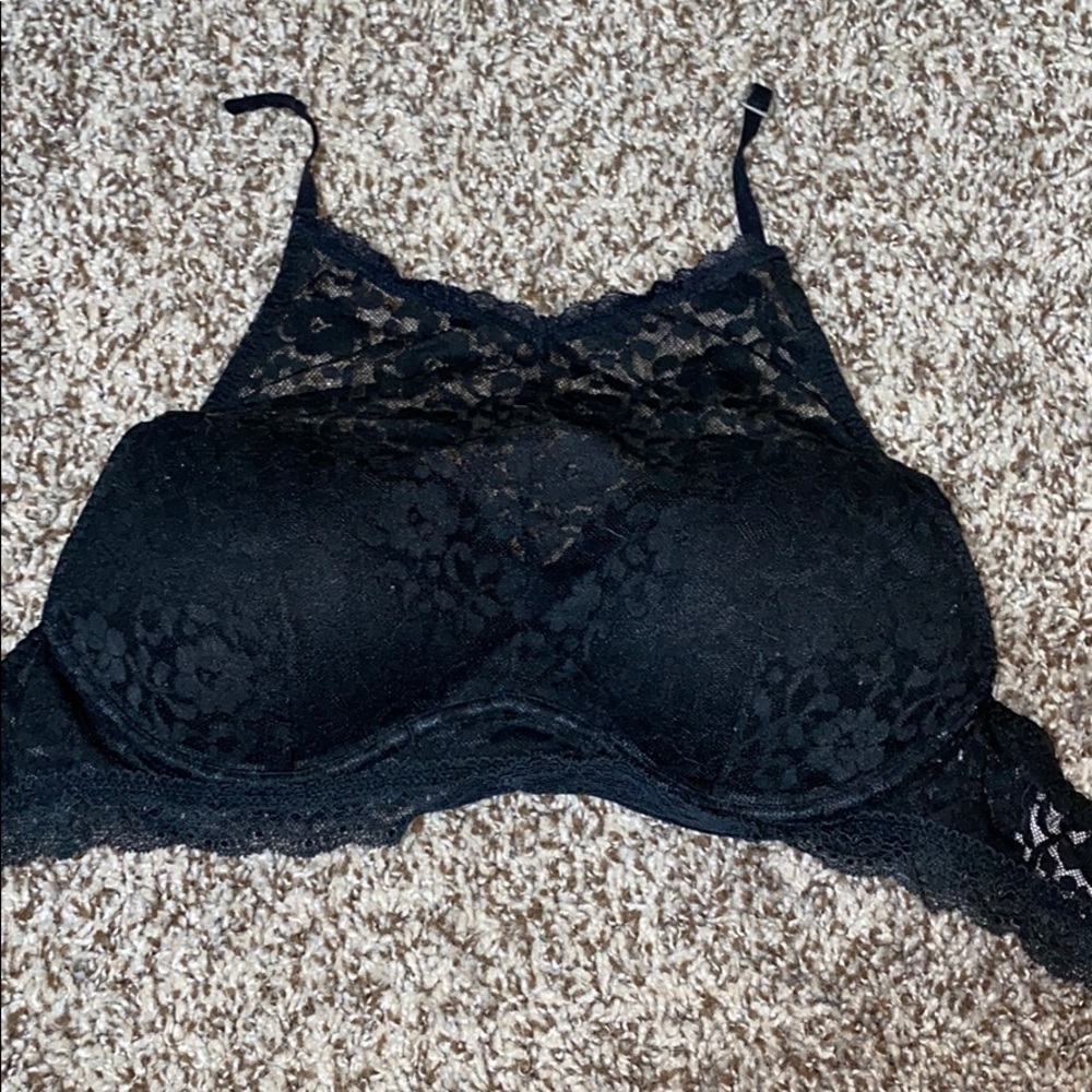 Lace high neck bra